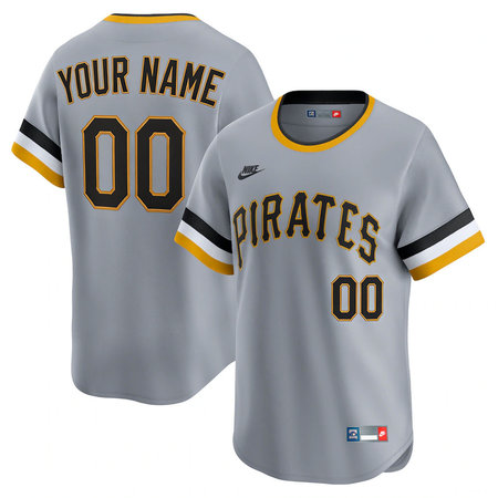 Youth Pittsburgh Pirates Nike Gray Cooperstown Collection Limited Custom Jersey