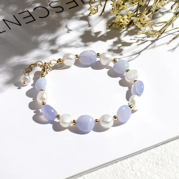 Natural Crystal Pearl Gemstone Bracelet
