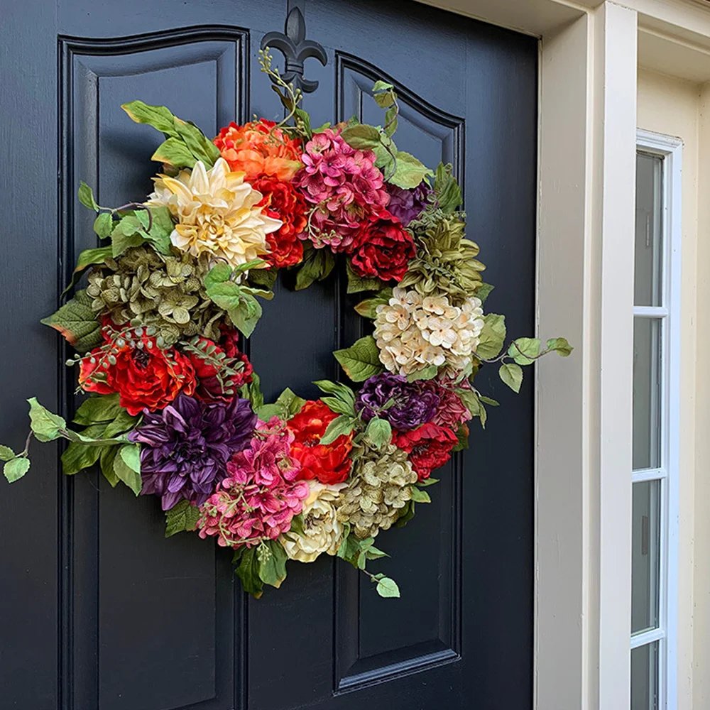 Simulation color hydrangea wreath decorative hanging ornaments