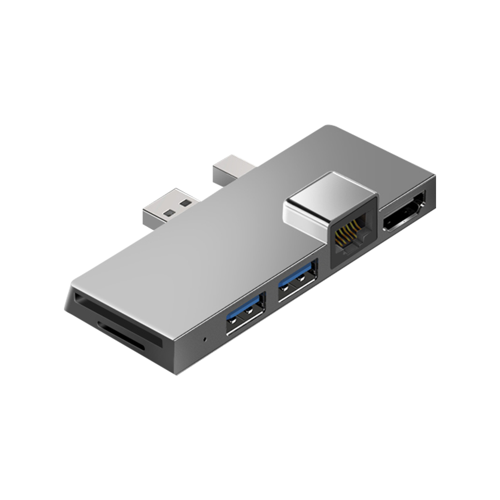 

USB Hub Ethernet Adapter TF Docking Station for Surface Pro3/4/5 Splitter, Black, 501 Original