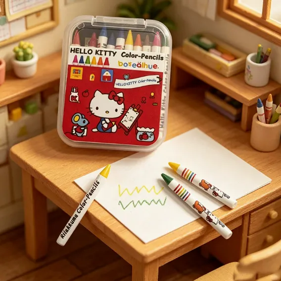 Mini Cartoon Crayon Set | Cute Miniature Art Charms
