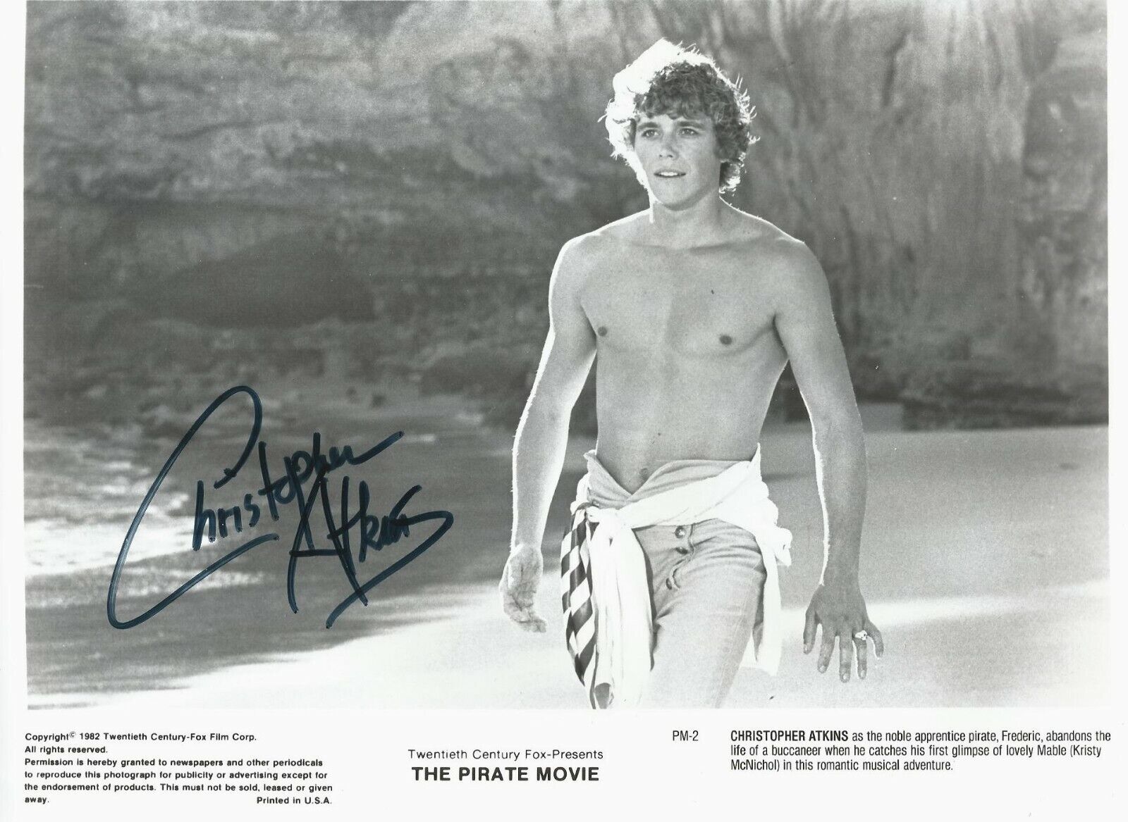 CHRISTOPHER ATKINS SIGNED 8X10 ORIGINAL MOVIE Photo Poster painting FROM. THE PIRATE MOVIE