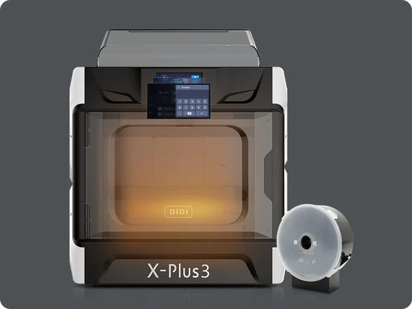 起迪科技X-Plus 3 3D打印机与灰色线材卷