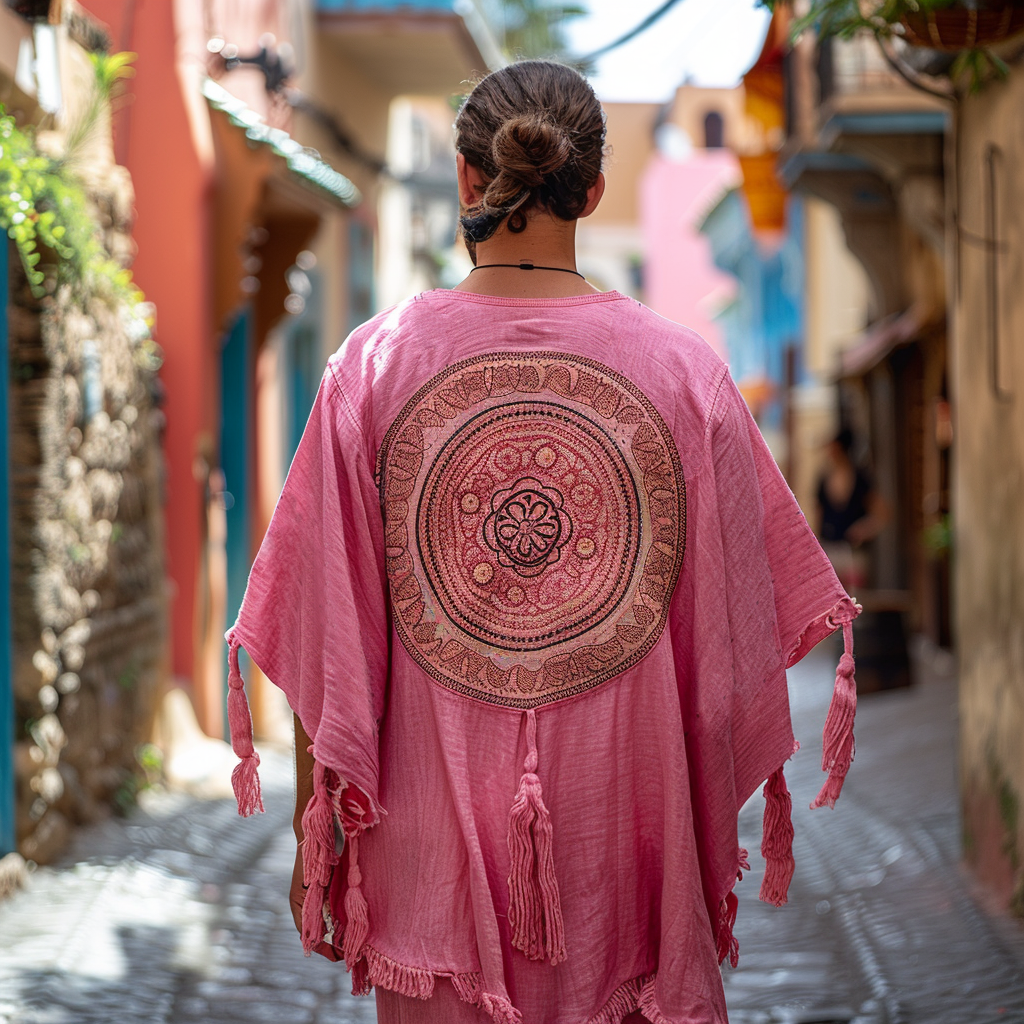 Ethnic Linen Robe-inspireuse