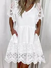 Lace Split-Joint Loose Mini Dress