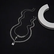 Men's Titanium Steel Cross Street Metal Necklace