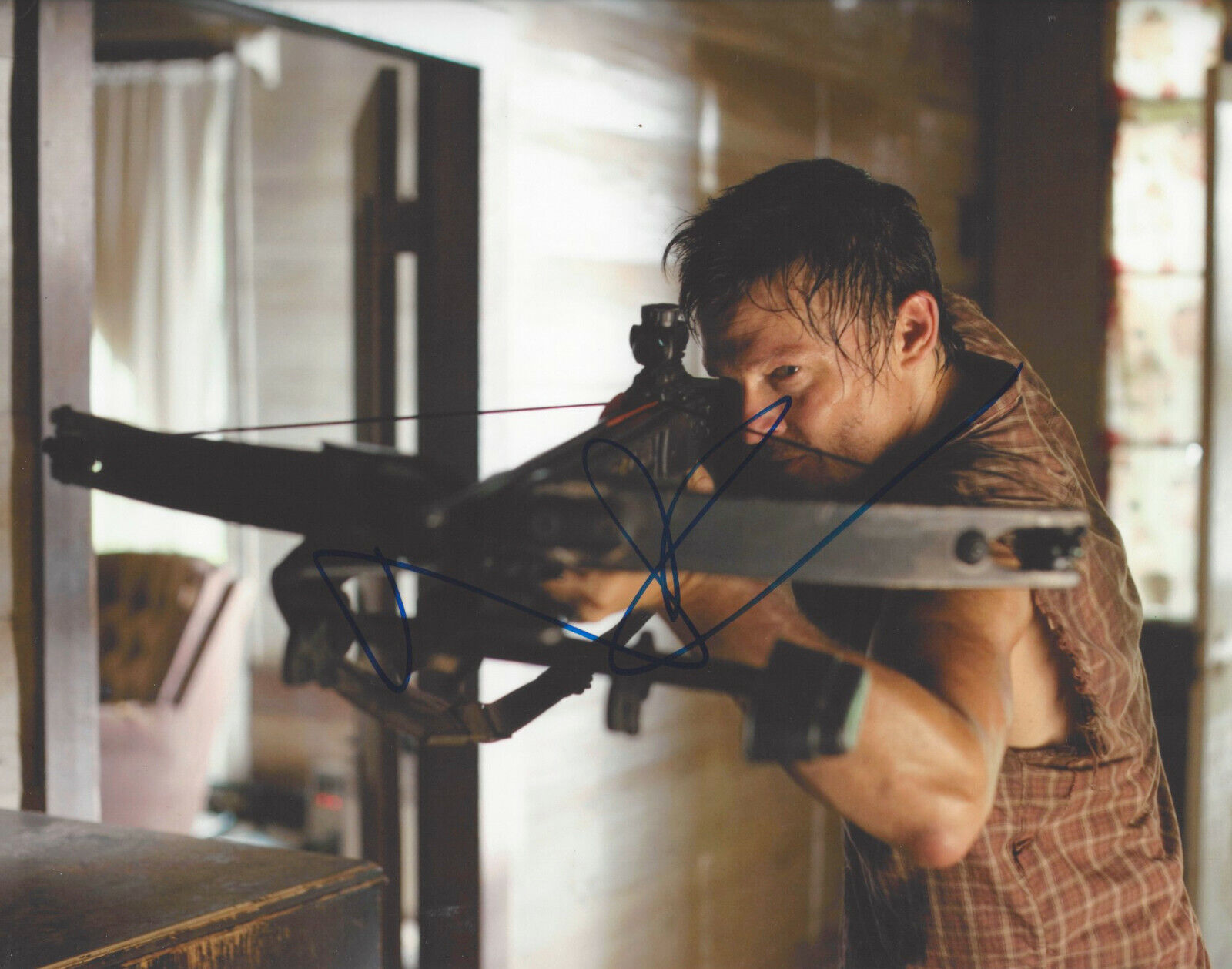 NORMAN REEDUS SIGNED 'THE WALKING DEAD' DARYL DIXON 8x10 Photo Poster painting B w/COA ACTOR