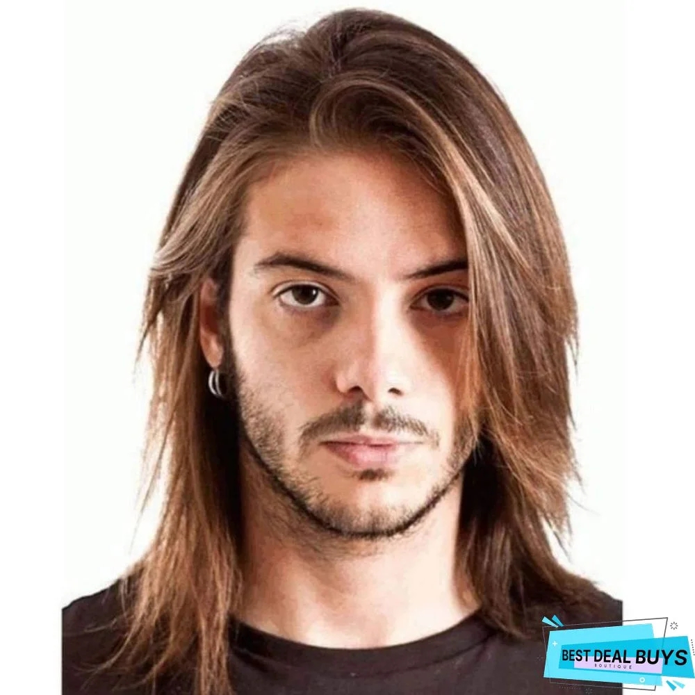 Hot Selling New Wig Men's Brown Short Straight Hair