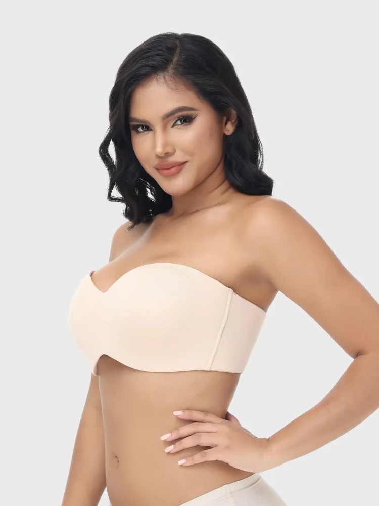 Proptmina Strapless Bra, Full Support Non-Slip Convertible Bandeau Bra,  Phizeza Strapless Bra, Nakans Back Smoothing Bra, Skin, 38 : :  Clothing, Shoes & Accessories