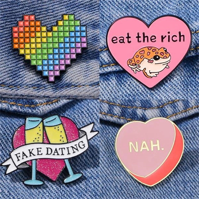 Casual Cute Minimalist Heart Shape Alloy Unisex Brooches