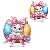 (US Only)2D Flat Easter Bunny Egg DIY Double-Sided Diamond Painting Desktop Decorations