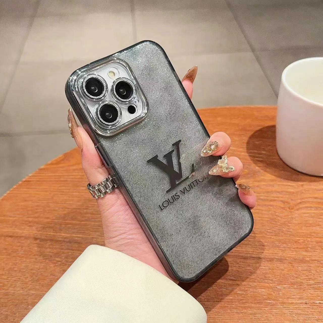 LV Shiny laser plating monogram Apple iPhone case