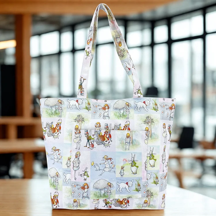 Alice In Wonderland Watercolour Stories Canvas Tote Bag