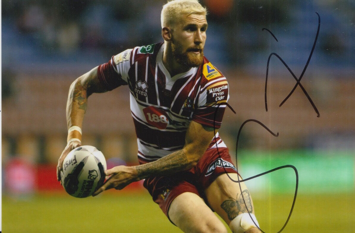 WIGAN WARRIORS HAND SIGNED SAM TOMKINS 6X4 Photo Poster painting 1.