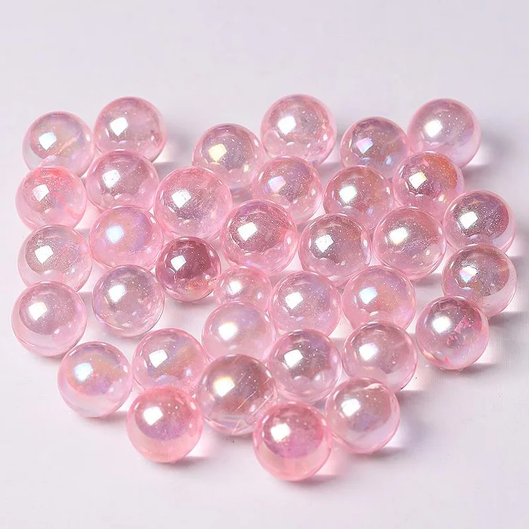 0.5-0.7'' High Quality Pink Aura Crystal Spheres Crystal Balls for Healing