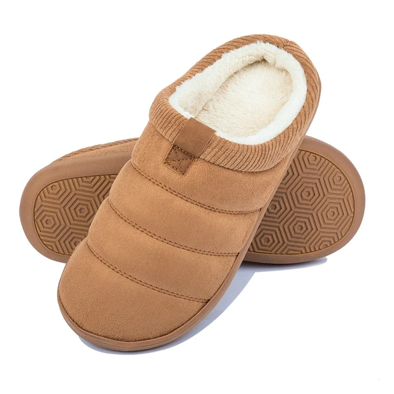 Home Soft Slippers for Men Winter Short Plush Man Slippers Non Slip Bedroom Fur Shoes Indoor Slippers Male шлепанцы мужские