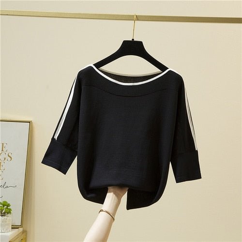 Summer Fashion Women Tops Knitted Solid Tshirt Ice Silk Pullover Short Sleeve Loose Thin Tops Women's Clothing New Clothes 14425