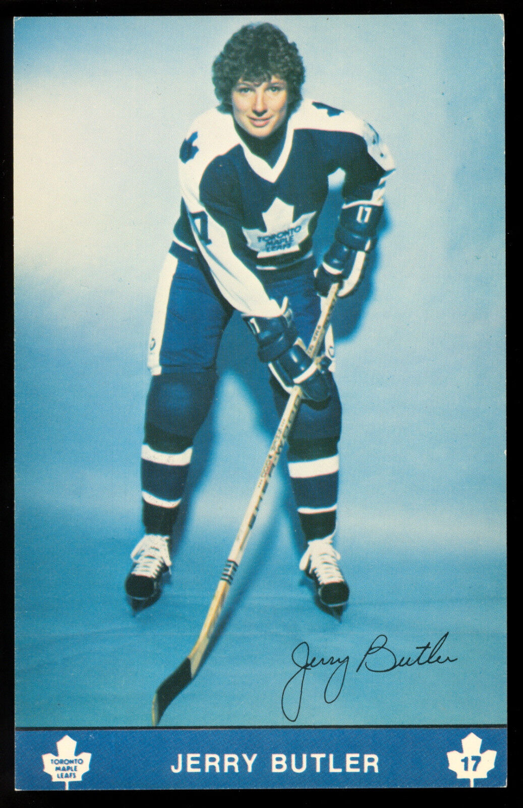 1970'S ORIGINAL TEAM ISSUE JERRY BUTLER TORONTO MAPLE LEAFS POST CARD Photo Poster painting NM