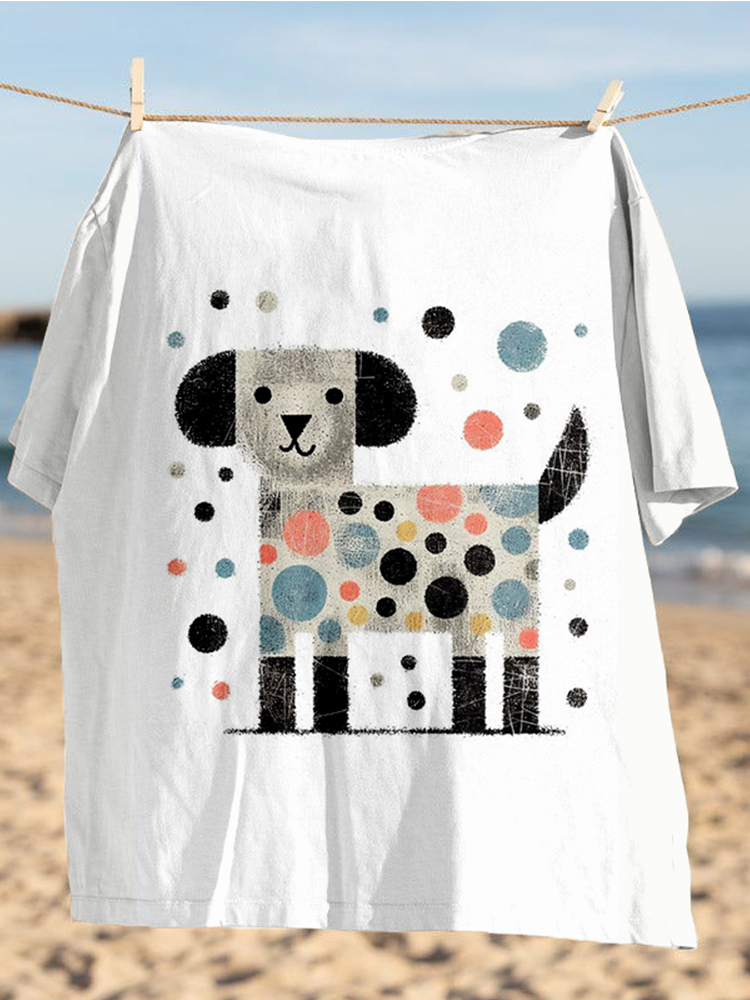 Funny Cute Dog Art Pattern Comfy T Shirt wearshes