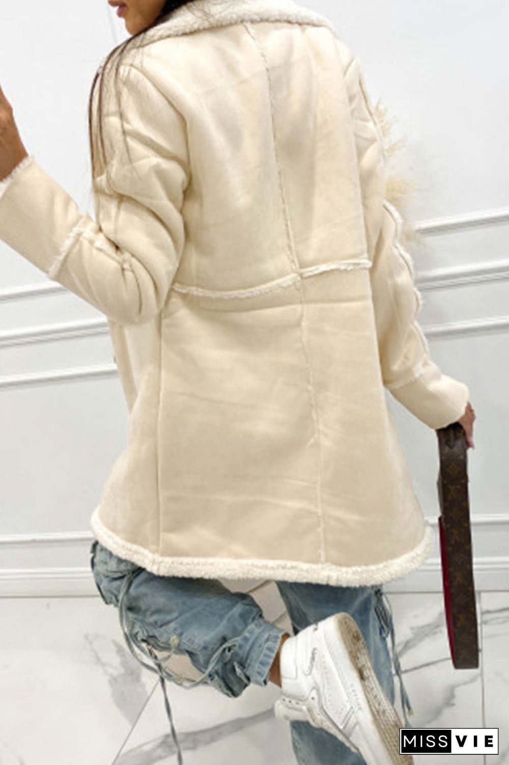 Elegant Solid Patchwork Pocket Half A Turtleneck Outerwear
