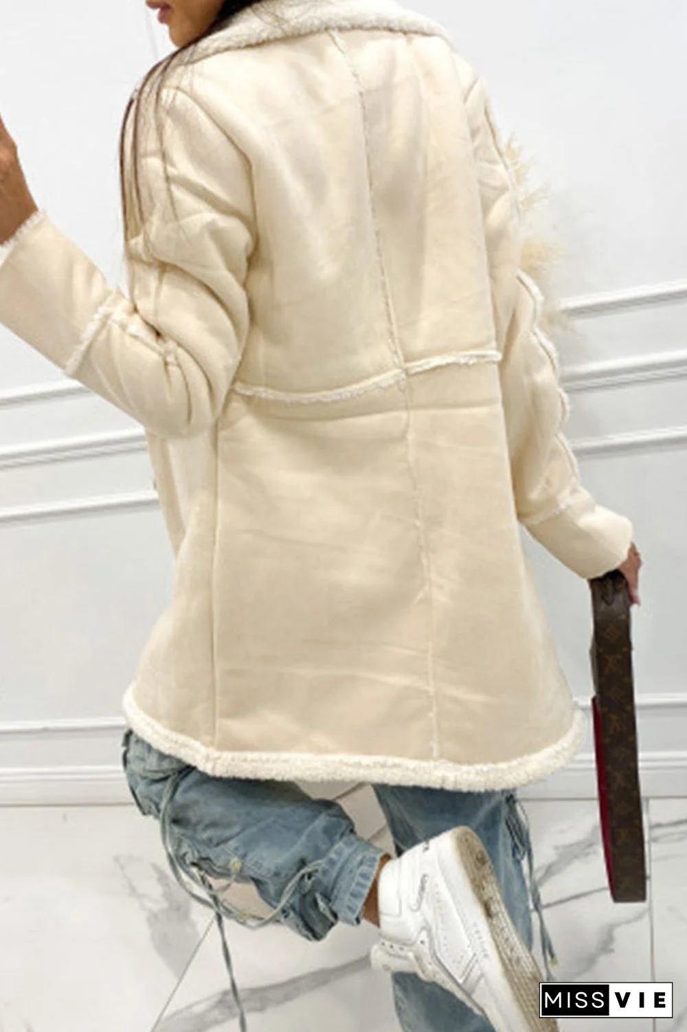 Elegant Solid Patchwork Pocket Half A Turtleneck Outerwear