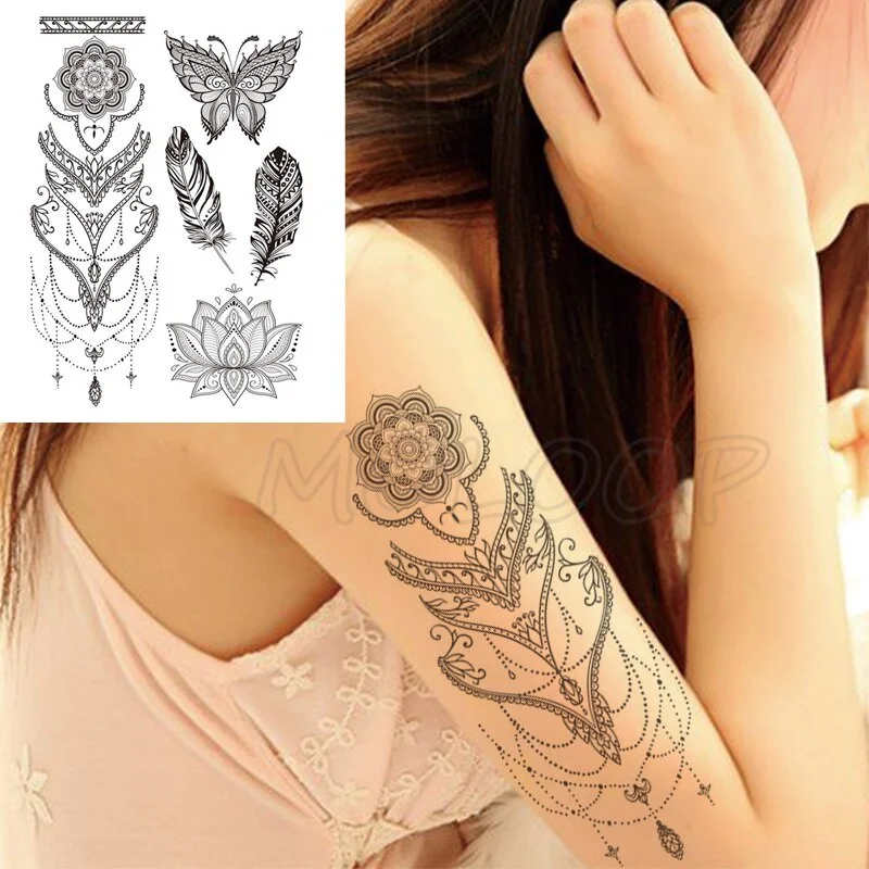 Temporary Tattoo Stickers Rose Sapphire Red Flower Fake Tatto Waterproof Tatoo Back Leg Arm Belly Big Size for Women Men Girl