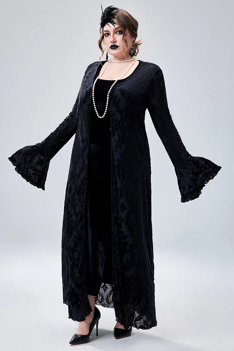 1920s long black dress BABEYOND Tulle Fringe Long Sleeve V Neck 1920s Women Fashion Short Speakeasy Dress for Great Gatsby Party, Black, Size 6