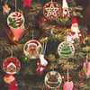 6pcs/set DIY Diamond Special Shape Pearl Art Hanging Wooden Christmas Tree Ornament Kit