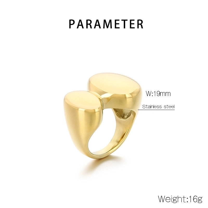 Vintage Style Geometric 304 Stainless Steel 18K Gold Plated Rings