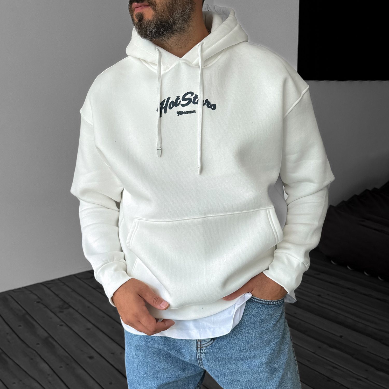 Men's Oversized Lettering Hoodie