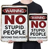 Warning No Stupid People Beyond This Point - Vintage Metal Signs(8*12Inch/12*16Inch) - Warning