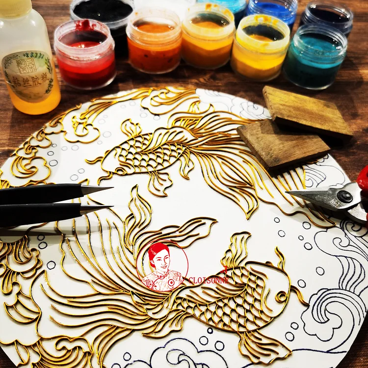 5D Filigree Enamel Diy Material Kit Forbidden City Spring Cloisonne Stress  Relief Decorative Painting Cat Desktop