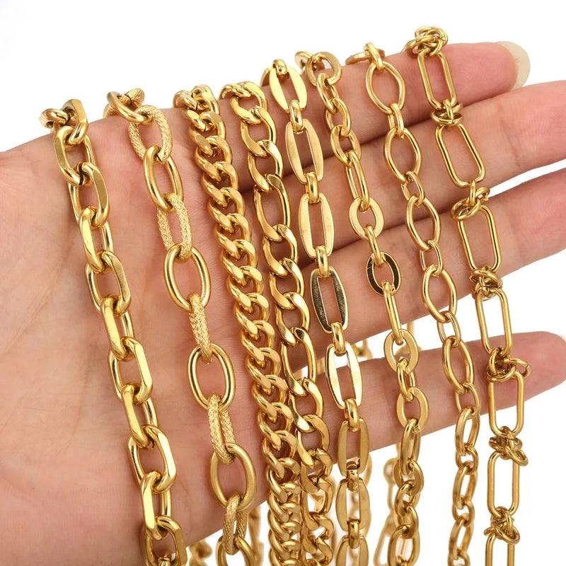 1 Piece 304 Stainless Steel 1M Jewelry Accessories Chain