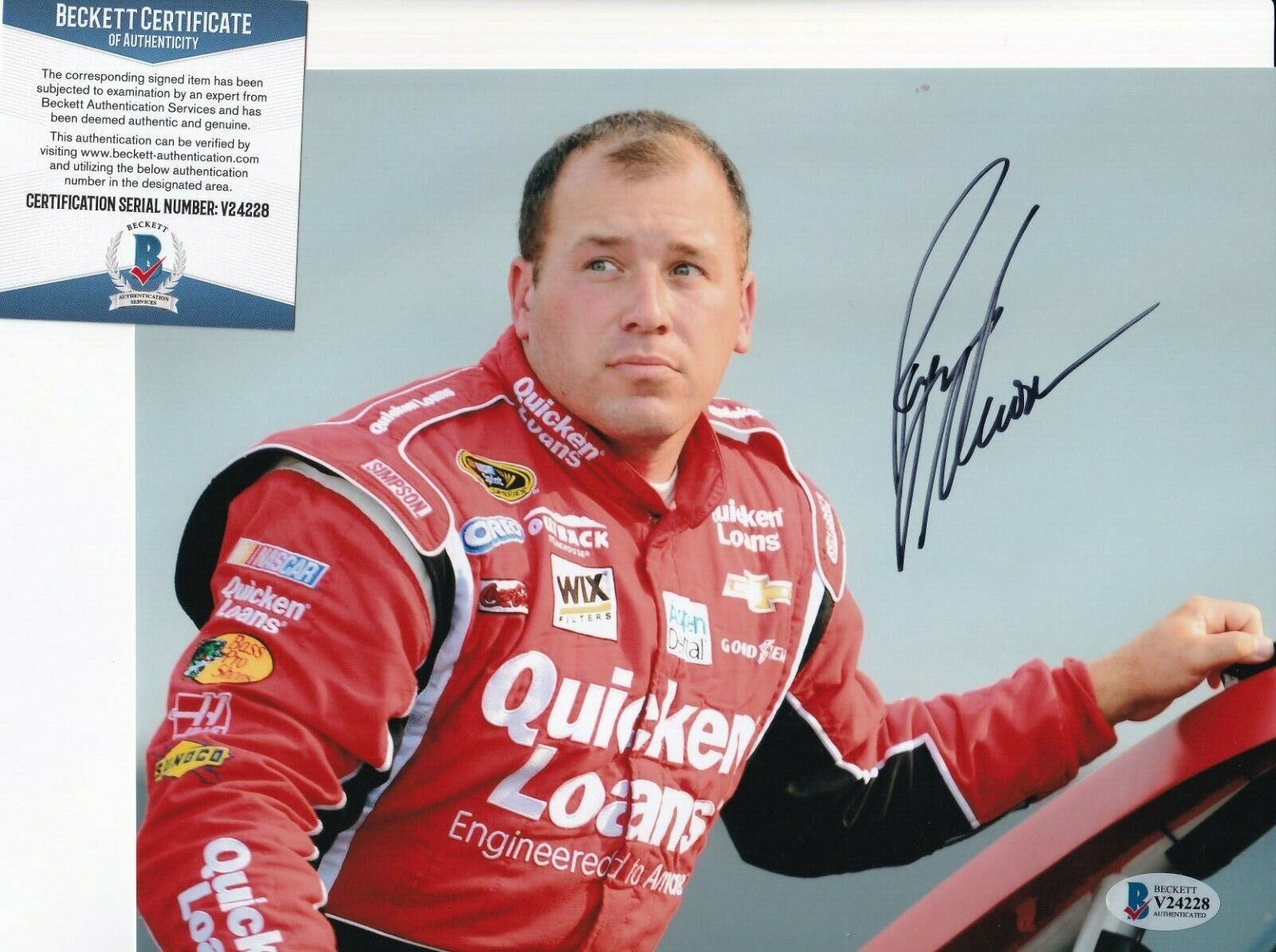 RYAN NEWMAN signed (NASCAR RACING) autographed 8X10 Photo Poster painting BECKETT BAS V24228