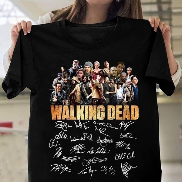 Mens Fashion The Walking Dead Signature Lovers T Shirt Black Shirt XS-5XL - Chicaggo