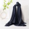 Plain Colors 100% Wool Soft Cashmere Shawl Scarf