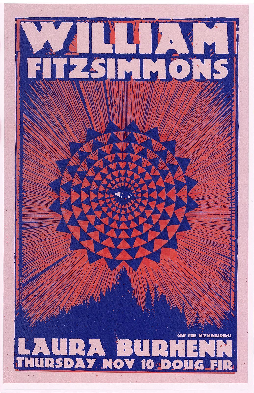 WILLIAM FITZSIMMONS 2016 Gig POSTER Portland Oregon Concert