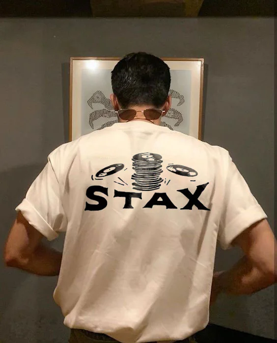 STAX RECORD Printing Casual Men's T-shirt