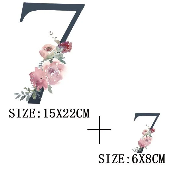 Beautiful Number Thermal Stickers On T-shirt Bag DIY Washable Patches Funny Design Iron On Transfers For Clothes Appliqued Decor