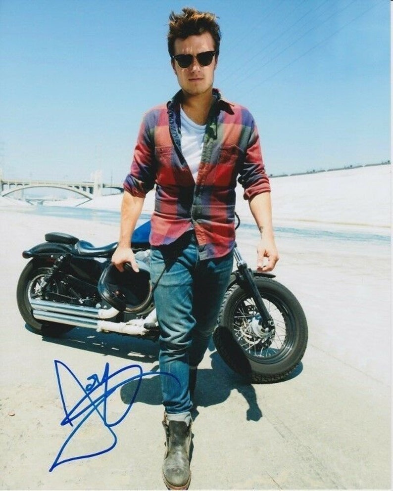 Josh hutcherson signed autographed california motorcycle Photo Poster painting