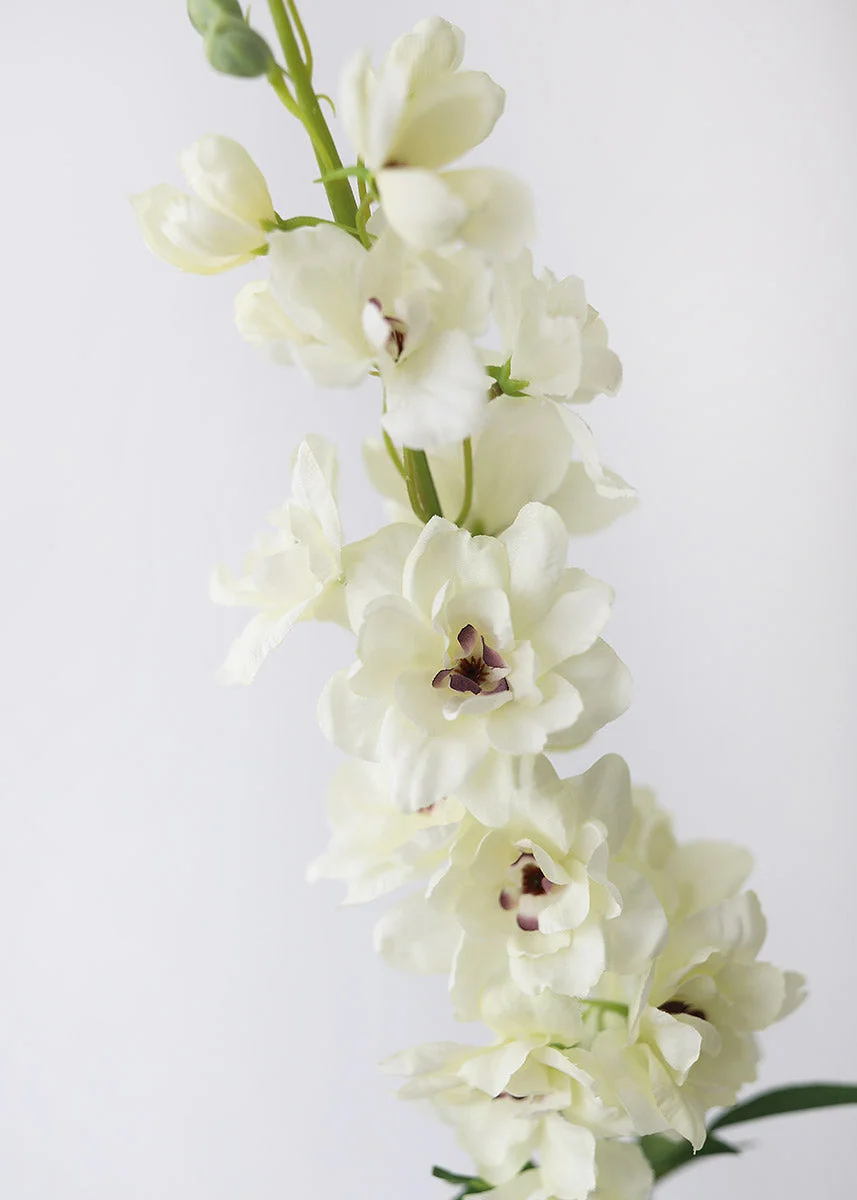 Delphinium Silk Flower in Cream - 31"