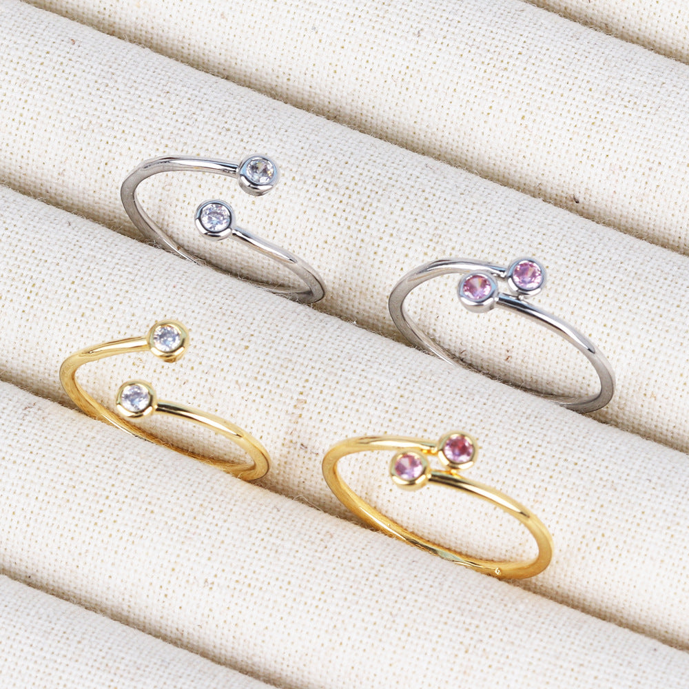 IG Style Women Crown Heart Circle Copper Electroplating Rings