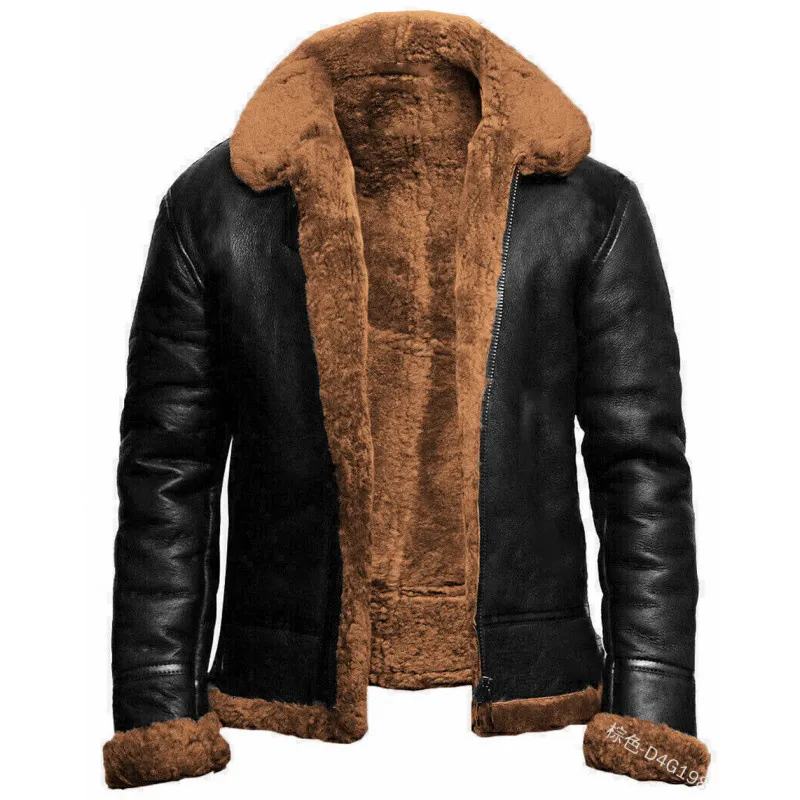 Nigikala Nigikala And Winter 2023 Plus Velvet Collar Loose Winter Zipper Casual Straight Down PU Fashion Menswear