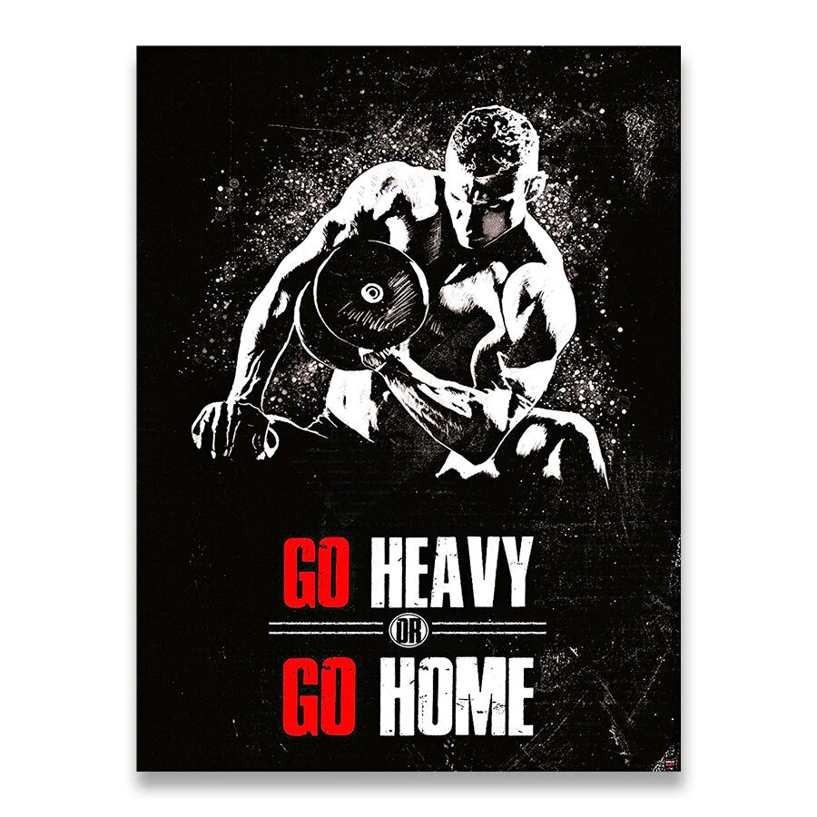 Muscle Bodybuilding Fitness Motivational Quotes Art Canvas Painting Poster Wall Picture Print for Home Gym Office Decor
