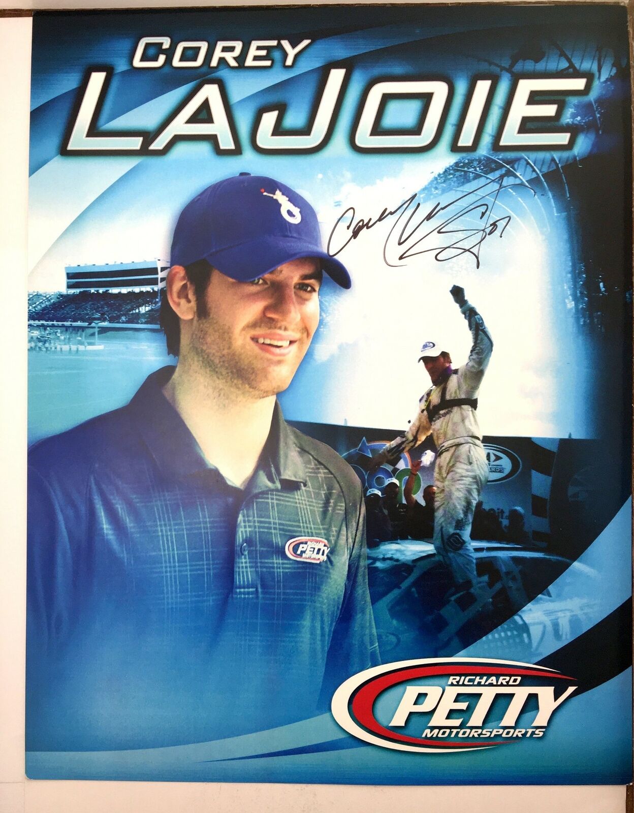 Corey LaJoie Signed 8.5x11 Photo Poster painting Promo Hero Card Postcard NASCAR  SHIP Auto