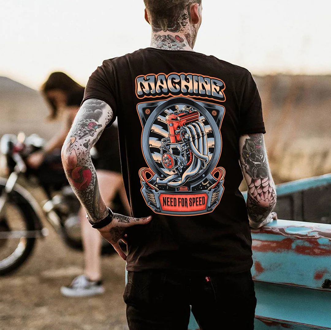 MACHINE NEED FOR SPEED Engine Print Men's T-shirt