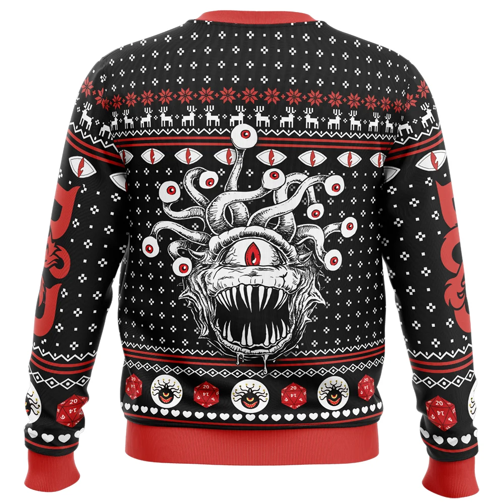 Beholder Dungeons and Dragons Ugly Christmas Sweatshirt