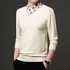 Thin V-Neck Panel Sweater