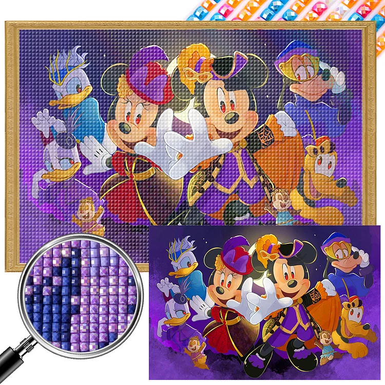 Halloween Vampire Dress Up As Mickey Mouse And His Friends 60*40CM (Canvas) AB Square Drill Diamond Painting gbfke