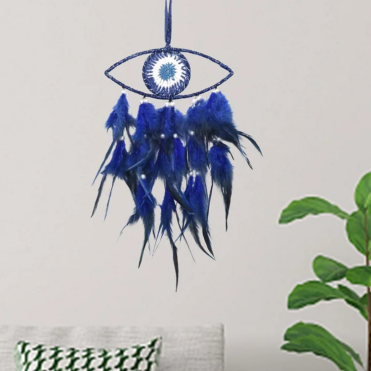 Olivenorma Blue Evil Eye Feather Dream Catcher